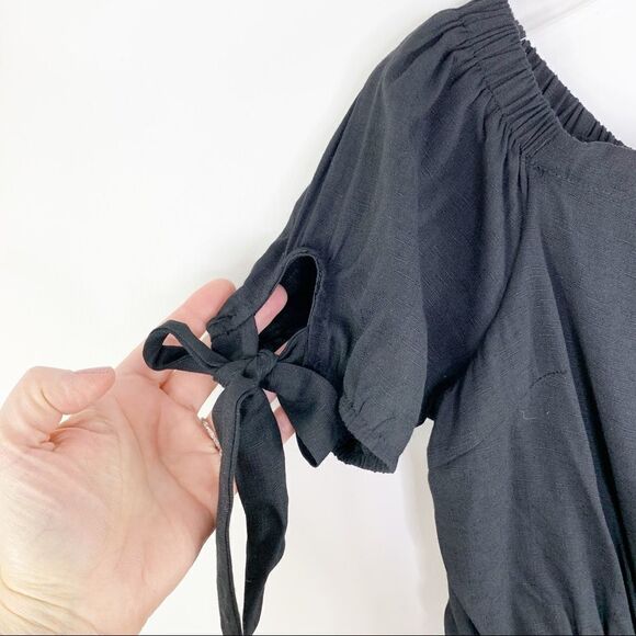 Doe & Rae Black ModCloth Wide Leg Cropped‎ Jumpsuit Sz Small - Picture 9 of 15